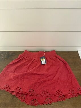 Universal Thread Coral Eyelet Tiered Skirt